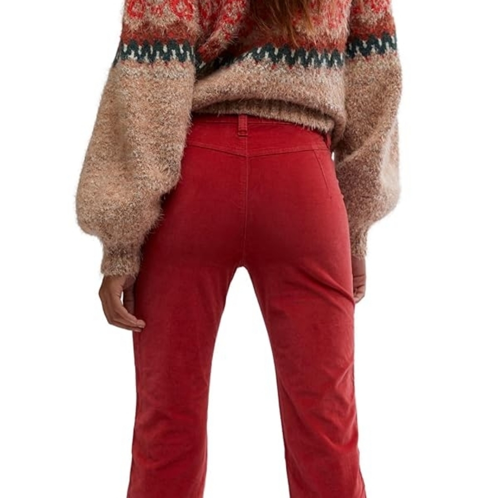 NEW FREE PEOPLE | $88 High Time Velvet Kick Flare Pants - Picture 7 of 7